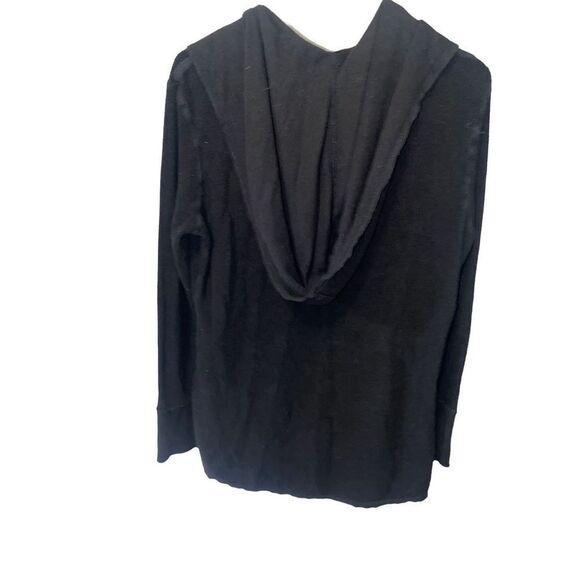 Elan Open Front Black Cardigan LightWeight Hoodie - Picture 6 of 7